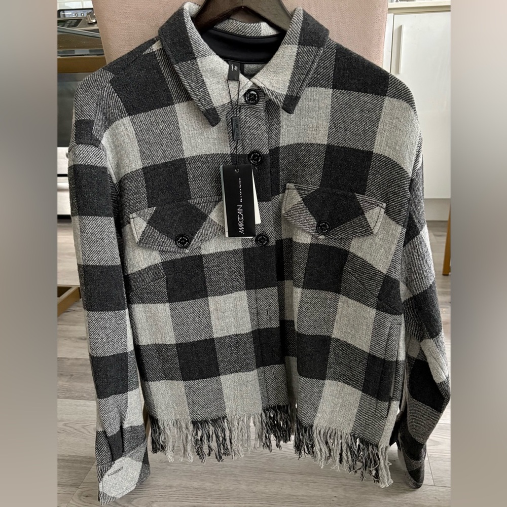 Marc Cain Black and Gray Checkered Jacket